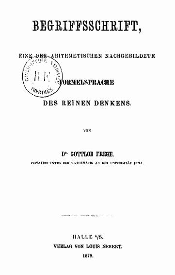 Title page of the 1879 first edition of Frege's Begriffsschrift